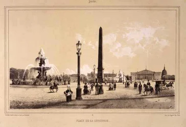 Place de la Concorde, Paris, graveret af Auguste Bry (gravering)