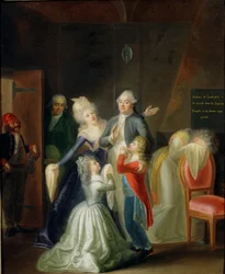 Farvel til Louis XVI af hans familie i templet, 20. januar 1793