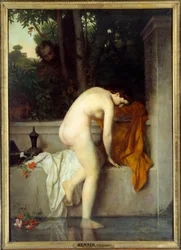 Kysk Suzanne siger Suzanne i badet. Maleri af Jean Jacques Henner (1829-1905)