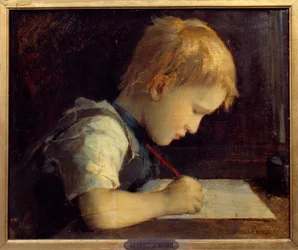Den lille forfatter Paul Henner (1860-1867) nevø til kunstneren Maleri af Jean Jacques Henner (1829-1905) 1800-tallets Paris, Musee du Petit Palais
