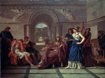 Helena genkender Telemachos, Odysseus
