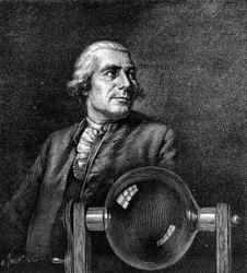 Portræt af Joseph de Montgolfier (1740-1810), fransk industrimand, opfinder af luftballonen. (Fra portrættet af Boissieu, på Musee de Lyon). Gravering i "" Nature: gennemgang af videnskaberne og deres anvendelser til kunst og industri ""