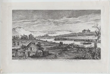 Udsigt over Madrid-slottet, nær Paris, 1764.
