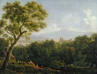 Udsigt over Frascati (olie på lærred)