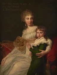 Portræt af Hon. Mrs Henry Drummond med sin søn, Henry (olie på lærred)