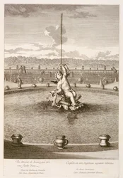 Springvand med amor, der affyrer en pil med en vandstråle, designet af Louis Lerambert, Versailles, 1677