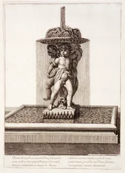 Springvand med tre forgyldte dansere i Versailles, 1672