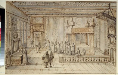 Kong Ludvig 14.s kammer (1638-1715) i Versailles