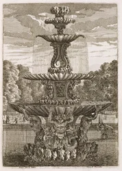 Tallerken fra fontæner og vandstråler i italiensk stil, 1661