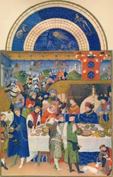Januar - Duc de Berry ved bordet, 15. århundrede, 1939.