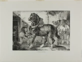 En fransk hovslager, planche 12 fra Forskellige motiver tegnet fra livet og på sten (Den engelske suite)