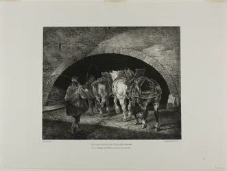 Indgang til Adelphi Wharf, plade 11 fra Various Subjects Drawn from Life and on Stone (The English Suite)
