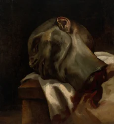 Hovedet af en guillotineret mand