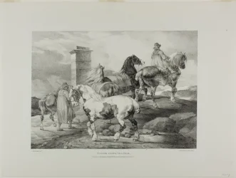 Horses Going to a Fair, planche 3 fra Various Subjects Drawn from Life and on Stone (The English Suite)