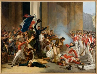 Fransk: Erobringen af Louvre, 29. juli 1830; massakre på schweizergarden