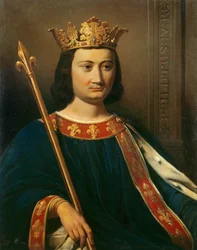 Portræt af Filip 4. den Smukke (1268 - 1314), konge af Frankrig. Maleri af Jean-Louis Bezard (1799-1881).