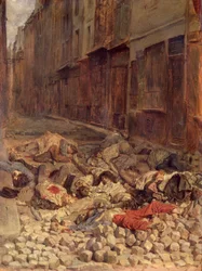 Barrikade i Rue de la Mortellerie, juni 1848 (Memory of Civil War) 1849 (olie på lærred)