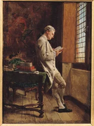 Læseren i hvidt, 1857