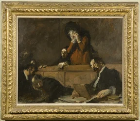 A Court Scene (Scenes des Tribunaux) 1909 (olie på lærred)