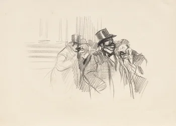 På Fondsbørsen, ca. 1900.