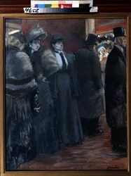 Teaters foyer. Maleri af Jean-Louis Forain (Jean-Louis Forain