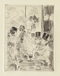 Caféen i det nye Athen , ca. 1876 (radering)