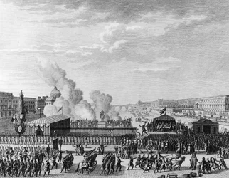 Franske revolution: Frivillige ved Pont Neuf i Paris, 22. juli