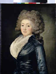 Portræt af Olga Zherebtsova (Portræt af Olga Zherebtsova). Olga Zherebtsova, født Zubova, også kendt som Madame Gerebtzoff (1755-1849). Maleri af Jean Louis Voille (1744- efter 1803). Olie på lærred, 73,5 x 58 cm, anden halvdel af 1700-tallet. kunst f