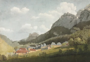 Landskab ved Grande Chartreuse, slutningen af 1700-tallet-1800-tallet (akvarel med grafit)