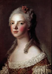 Portræt af Marie Adelaide af Frankrig kaldet Madame Adelaide (1732-1799) datter af Louis XV Maleri af Jean Marc (Jean-Marc) Nattier (1685-1766) 1750 Søn 0,54x0,42 m