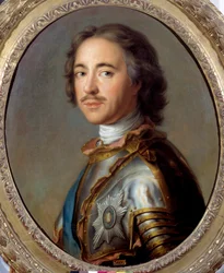 Portræt af Peter I Den Store (1672-1725) tsar af Rusland”” Maleri af Jean Marc (Jean-Marc) Nattier (1685-1766) 1700-tallet søn 0,63 x 0,52 m - Portræt af Peter I den Store ( 1672-1725), zar af Rusland. Maleri af Jean Marc (Jean-Marc) Nattier (1685-176