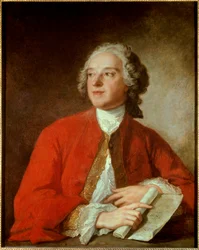 Portræt af Pierre Augustin Caron de Beaumarchais (1732 - 1799) Fransk forfatter og dramatiker - Maleri af Jean Marc (Jean-Marc) Nattier (1685-1766) - Paris, Comedie Francaise - Portræt af Pierre Augustin Caron de Beaumarchais (1732-1799) , fransk forfatter