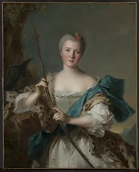 Portræt af en kvinde som Diana, 1752.