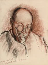 Portræt af Paul Signac (kul og kridt på papir)