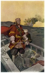 Portræt af den walisiske pirat og buccaneer Henry Morgan (1635-1688) Illustration af J N Marchand (1883-1941) fra "Sir Henry Morgan Buccaneer" 1903