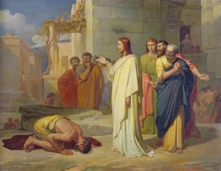 Jesus helbreder den spedalske, 1864