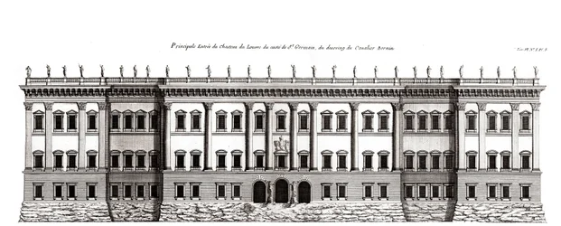 Louvre i Paris, projekt af Gian Lorenzo Bernini: forhøjning af hovedfacaden mod Saint-Germain l