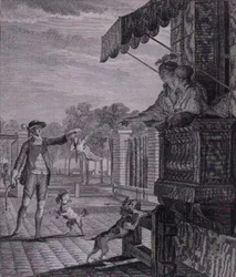 Det vellykkede væddemål, indgraveret af Camligue (fl.1785)