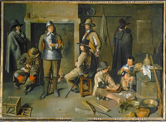 Soldater i hvile på en kro - Soldats au repos dans une auberge ...