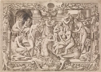 Kvinder badende, 1535-55.