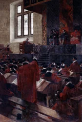 Anne du Bourg og Henry II i Paris-parlamentet, 10. juni 1559, 1893