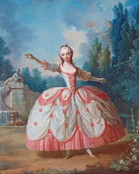 Portræt af Barbara Campanini (1721-1799), kendt som La Barbarina (La Barberina) - Maleri af Jean Philippe Delaroche (1710-1767) - 1721 - Olie på træ - 68,5x56,5 - Privat samling