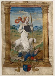 Ydmyghed og stolthed. Les rondeaux des vertus, efter 1515 (Malet og illumineret pergament)