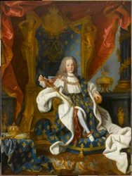 Portræt af Ludvig XV, 1710-1774, konge af Frankrig, i en alder af 9 år, 1719