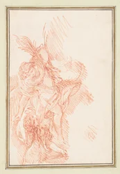 Figur med blade og putto