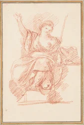 Siddende allegorisk figur