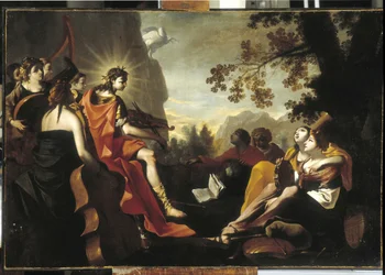 Apollon og muserne på Mount Parnassus