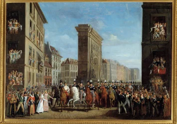 Campaign of France (Sixieme-koalitionen) "" Suveræne allieredes passage på Boulevard Saint Denis den 31/03/1814"" Maleri af Jean Zippel (1789-?) 1800-tallet søn. 0,17 x 2,22 m Paris, musee Carnavalet - Campaign of France (Sjette koalition) "" Passage af