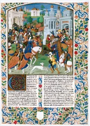 Chronique de la Bouquechardiere, verdenshistorie skrevet af Jean de Courcy, seigneur de Bourg-Achard (pergament)