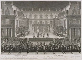 Jean-Baptiste Lullys opera Alceste opføres i marmorgården ved Versails palads